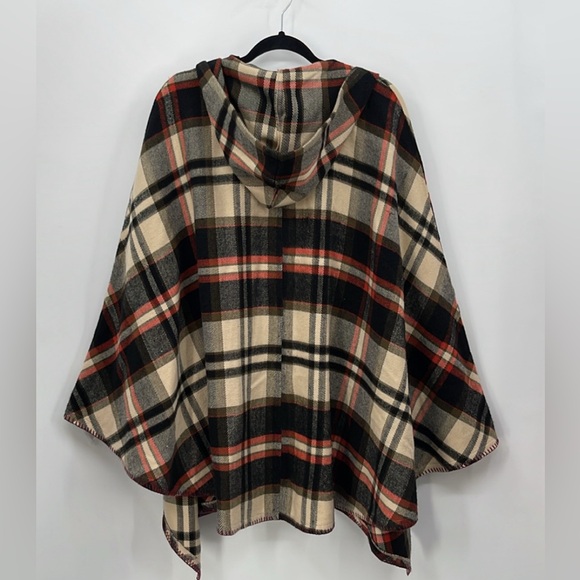 CALIFORNIA MOONRISE Plaid Hooded Cape - Picture 3 of 3